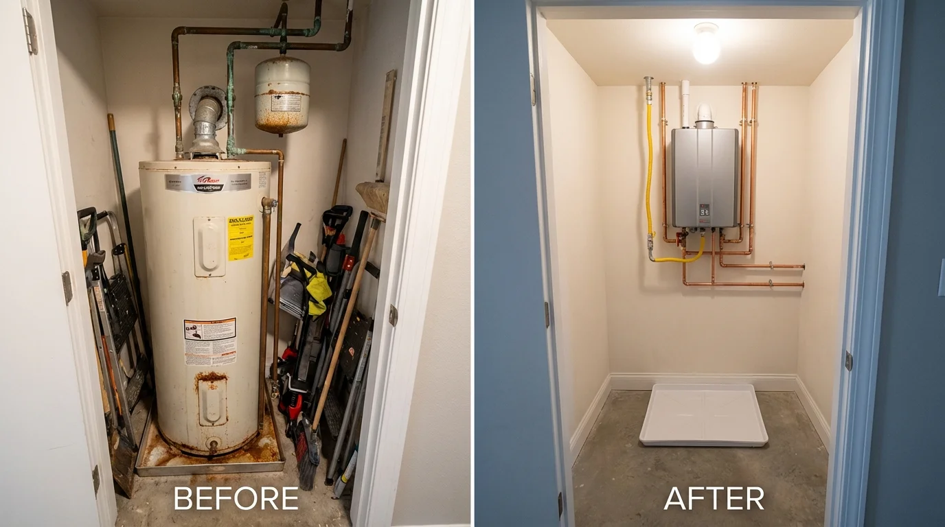 Tank water heater versus wall-mounted tankless unit comparison for Lapwai, ID homeowners